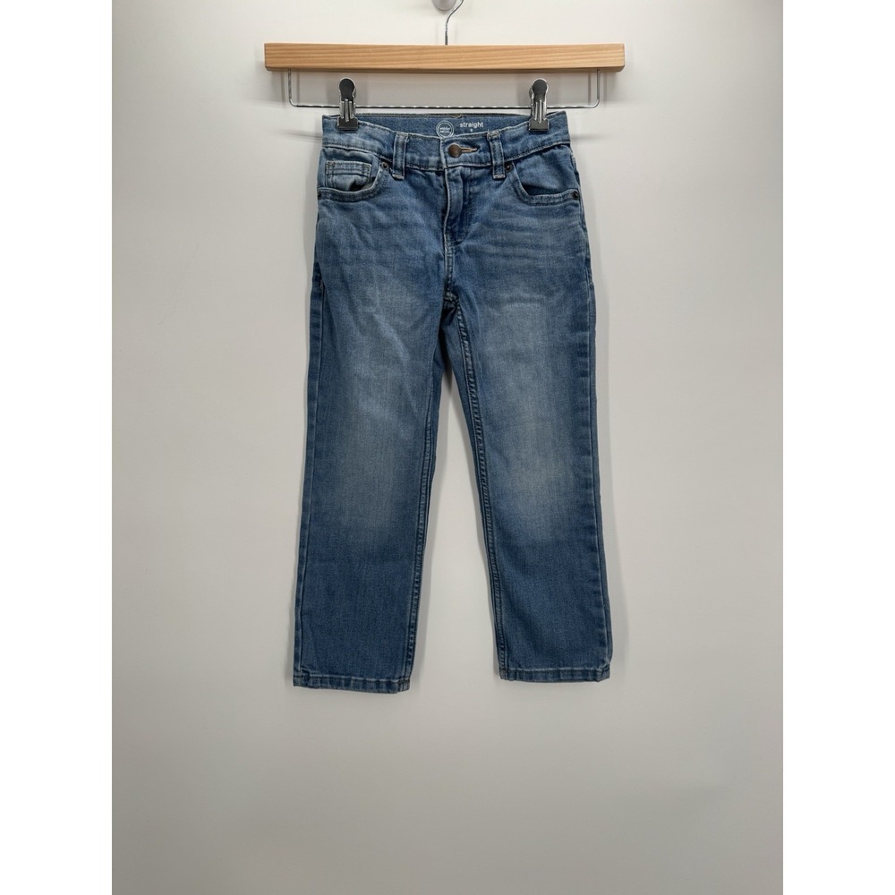 Wonder Nation Boys Blue Adjustable, Reinforced Knees Jeans Size 6 Slim EUC
